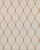 embroidered trellis accented with orange dots on beige linen blend fabric