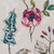 embroidered floral linen blend fabric