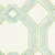 aqua and green geometric lattice on white fabric