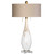 Desiree tall white and tan curved lamp