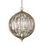 Beveled Glass Sphere transitional chandelier  22" diameter silver champagne leaf