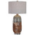 brown and green ceramic lamp linen shade 30"