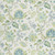 Sheffield Floral teal green custom drapery pair