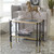 Vaughn black, gold, glass side table