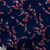 Flowering Branches dark navy and light red printed fabric