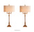 gold transitional lamps with beige oval linen shade
set of 2