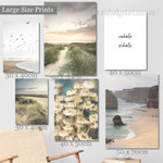 Great Ocean Rocks Sky Modern Naturescape 6 Multi Panel Wall Artwork Photograph Stretched Print on Canvas for Room Trimming