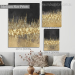 Gold Smudges Marble Abstract 3 Piece Set Modern Rolled Painting Photograph Print on Canvas Home Wall Drape Gold Smudges Marble Abstract 3 Piece Set Modern Rolled Painting Photograph Print on Canvas Home Wall Drape