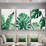 Green Tropical Leaves Canvas Pictures Plants Nordic Framed Painting Photo 3 Piece Stretched Canvas Art Prints For Living Room Green Tropical Leaves Canvas Pictures Plants Nordic Framed Painting Photo 3 Piece Stretched Canvas Art Prints For Living Room