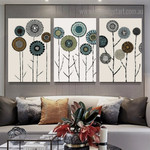 Sunflower Tropical Botanical Modern Framed Painting Photo 3 Piece Stretched Wall Art Set Canvas Prints For Wall Décor