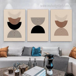 Geometric Black Mid Century Modern Stretch Painting Image 3 Piece Stretched Prints Set Canvas Prints For Living Room