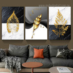 Golden Plant Leaves Modern Wall Art Image 3 Piece Stretched Prints Set Canvas Prints For Room Décor Golden Plant Leaves Modern Wall Art Image 3 Piece Stretched Prints Set Canvas Prints For Room Décor
