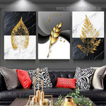 Golden Plant Leaves Modern Stretch Wall Art Image 3 Piece Framed Canvas Prints Set For Home Décor Golden Plant Leaves Modern Stretch Wall Art Image 3 Piece Framed Canvas Prints Set For Home Décor