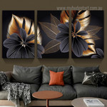 Tropical Split Leaves Botanical Modern Framed Painting Photograph 3 Piece Wall Art Set Canvas Prints For Home Décor