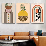 Wandering Rainbow Lineament Abstract Botanical Modern Stretched Painting Pictures 3 Piece Stretched Wall Art Set Canvas Prints For Room Décor
