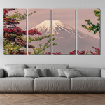 Beautiful Mount Fuji Japan Modern Framed Painting Pictures 4 Piece Canvas Wall Art Set Australia For Room Décor