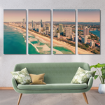 Gold Coast Queensland Australia Landscape Framed Wall Art Image 4 Piece Framed Canvas Wall Art Prints Set For Drawing Room Gold Coast Queensland Australia Landscape Framed Wall Art Image 4 Piece Framed Canvas Wall Art Prints Set For Drawing Room