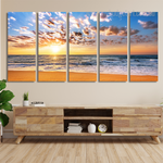 Brilliant Ocean Beach Sunrise Kanyakumari Naturescape Modern Painting Pictures 5 Piece Framed Canvas Wall Art Prints Set For Drawing Room Brilliant Ocean Beach Sunrise Kanyakumari Naturescape Modern Painting Pictures 5 Piece Framed Canvas Wall Art Prints Set For Drawing Room