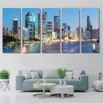 Brisbane Queensland Australia Landscape Modern Framed Painting Pictures 5 Piece Canvas Wall Art Set Australia For Living Room