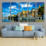 Romantic India Luxury Tourism Udaipur Cityscape Modern Framed Wall Art Image 5 Piece Framed Canvas Wall Art Prints Set For Living Room Romantic India Luxury Tourism Udaipur Cityscape Modern Framed Wall Art Image 5 Piece Framed Canvas Wall Art Prints Set For Living Room