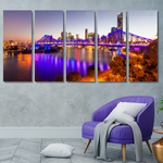 Brisbane's Story Bridge Australia Naturescape Modern Framed Painting Image 5 Piece Framed Canvas Wall Art Prints Set For Drawing Room Brisbane's Story Bridge Australia Naturescape Modern Framed Painting Image 5 Piece Framed Canvas Wall Art Prints Set For Drawing Room