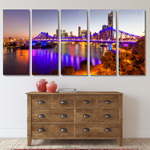 Brisbane's Story Bridge Australia Naturescape Modern Framed Painting Image 5 Piece Canvas Wall Art Set Australia For Home Décor Brisbane's Story Bridge Australia Naturescape Modern Framed Painting Image 5 Piece Canvas Wall Art Set Australia For Home Décor