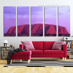 Uluru At Dusk Australia Landscape Modern Framed Painting Image 5 Piece Canvas Wall Art Set Australia For Home Décor Uluru At Dusk Australia Landscape Modern Framed Painting Image 5 Piece Canvas Wall Art Set Australia For Home Décor