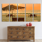 Sunset Beach Party In Goa Naturescape Modern Framed Wall Art Image 5 Piece Canvas Wall Art Set Australia For Room Décor
