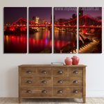 The Story Bridge Australia Cityscape Modern Framed Wall Art Image 4 Piece Canvas Wall Art Set Australia For Drawing Room The Story Bridge Australia Cityscape Modern Framed Wall Art Image 4 Piece Canvas Wall Art Set Australia For Drawing Room