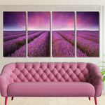 Stunning Lavender Field Landscape Modern Stretched Wall Art Image 4 Piece Canvas Wall Art Set Australia For Room Décor Stunning Lavender Field Landscape Modern Stretched Wall Art Image 4 Piece Canvas Wall Art Set Australia For Room Décor