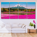 Mount Fuji Japan Naturescape Modern Framed Painting Pictures 4 Piece Canvas Wall Art Set Australia For Living Room