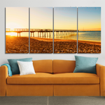 Torquay Jetty Sunrise Australia Naturescape Modern Framed Painting Image 4 Piece Canvas Wall Art Set Australia For Drawing Room Torquay Jetty Sunrise Australia Naturescape Modern Framed Painting Image 4 Piece Canvas Wall Art Set Australia For Drawing Room