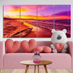 Lake Malawi Sunset In Kande Beach Africa Naturescape Modern Framed Painting Pictures 4 Piece Framed Canvas Wall Art Prints Set For Living Room Lake Malawi Sunset In Kande Beach Africa Naturescape Modern Framed Painting Pictures 4 Piece Framed Canvas Wall Art Prints Set For Living Room