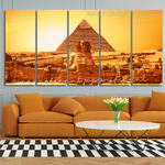 Great Sphinx Of Giza Architecture Modern Stretched Painting Photograph 5 Piece Canvas Wall Art Set Australia For Office Décor