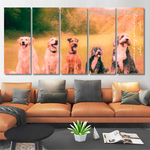 Happy Dogs Animal Modern Framed Painting Photograph 5 Piece Framed Canvas Wall Art Prints Set For Home Décor Happy Dogs Animal Modern Framed Painting Photograph 5 Piece Framed Canvas Wall Art Prints Set For Home Décor