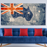 Flag Of Australia Map Modern Stretched Painting Photograph 4 Piece Framed Canvas Wall Art Prints Set For Living Room Flag Of Australia Map Modern Stretched Painting Photograph 4 Piece Framed Canvas Wall Art Prints Set For Living Room