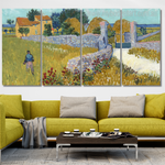 Farmhouse In Provence By Vincent Van Gogh Figure Modern Stretched Wall Art Image 4 Piece Framed Canvas Wall Art Prints Set For Office Décor Farmhouse In Provence By Vincent Van Gogh Figure Modern Stretched Wall Art Image 4 Piece Framed Canvas Wall Art Prints Set For Office Décor