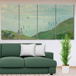 Cliffs At Pourville America Landscape Modern Stretched Painting Photograph 4 Piece Framed Canvas Wall Art Prints Set For Living Room Cliffs At Pourville America Landscape Modern Stretched Painting Photograph 4 Piece Framed Canvas Wall Art Prints Set For Living Room