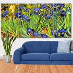 Irises By Vincent Van Gogh Floral Modern Framed Wall Art Image 4 Piece Canvas Wall Art Set Australia For Room Décor