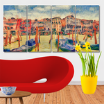 Venetian Grand Canal With Gondolas Italy Landscape Modern Stretched Painting Pictures 4 Piece Canvas Wall Art Set Australia For Drawing Room Venetian Grand Canal With Gondolas Italy Landscape Modern Stretched Painting Pictures 4 Piece Canvas Wall Art Set Australia For Drawing Room