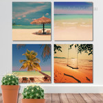 Beach In Maldives Landscape Modern Framed Painting Image 4 Piece Framed Wall Art Canvas Prints Set For Home Decor Beach In Maldives Landscape Modern Framed Painting Image 4 Piece Framed Wall Art Canvas Prints Set For Home Decor