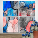 Tulips Oil Painting Floral Modern Framed Painting Wall Art Image 4 Piece Framed Wall Art Prints For Living Room