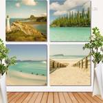 Path Leading To Pauanui Beach New Zealand Naturescape Modern Framed Painting Photo 4 Piece Framed Wall Art Prints For Bedroom Wall Décor