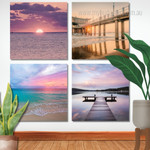 Lake Jetty Sunset Australia Landscape Modern Stretched Painting Photo 4 Piece Framed Wall Art Canvas Prints Set For Home Decor Lake Jetty Sunset Australia Landscape Modern Stretched Painting Photo 4 Piece Framed Wall Art Canvas Prints Set For Home Decor