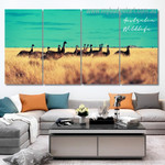 Flock Of Emus Australia Animal Modern Framed Painting Photograph 4 Piece Wall Art Framed Canvas Prints Set For Bedroom Wall Décor Flock Of Emus Australia Animal Modern Framed Painting Photograph 4 Piece Wall Art Framed Canvas Prints Set For Bedroom Wall Décor