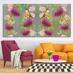 Birds Seamless Pattern Animal Modern Framed Painting Photograph 4 Piece Wall Art Framed Canvas Prints Set For Home Décor