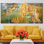 The Birth Of Venus 1485 Italy Artists Modern Stretched Painting Image 5 Piece Canvas Print Australia For Office Décor