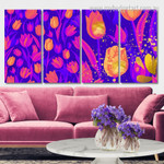 Tulips Floral Modern Framed Painting Pictures 4 Piece Framed Wall Art Prints For Home Decor