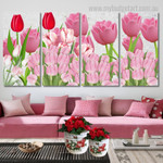 Tulip Flower Illustration Floral Modern Framed Painting Photograph 4 Piece Framed Wall Art Prints For Home Décor Tulip Flower Illustration Floral Modern Framed Painting Photograph 4 Piece Framed Wall Art Prints For Home Décor