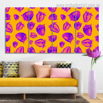 Strawberry Hand Drawn Watercolor Seamless Pattern Food Modern Framed Painting Photo 4 Piece Wall Art Framed Canvas Prints Set For Home Decor